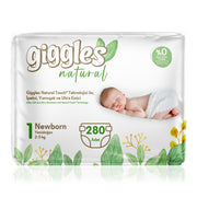 Giggles Natural 1 Numara Yenidoğan Pamuklu Bebek Bezi Süper Fırsat Paketi - 280 Adet