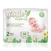 Giggles Natural 2 Numara Mini Pamuklu Bebek Bezi Tanışma Paketi - 66 Adet