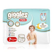 Giggles Pants Külotlu Bebek Bezi 7 Numara XX Extra Large Mega Paket - 160 Adet