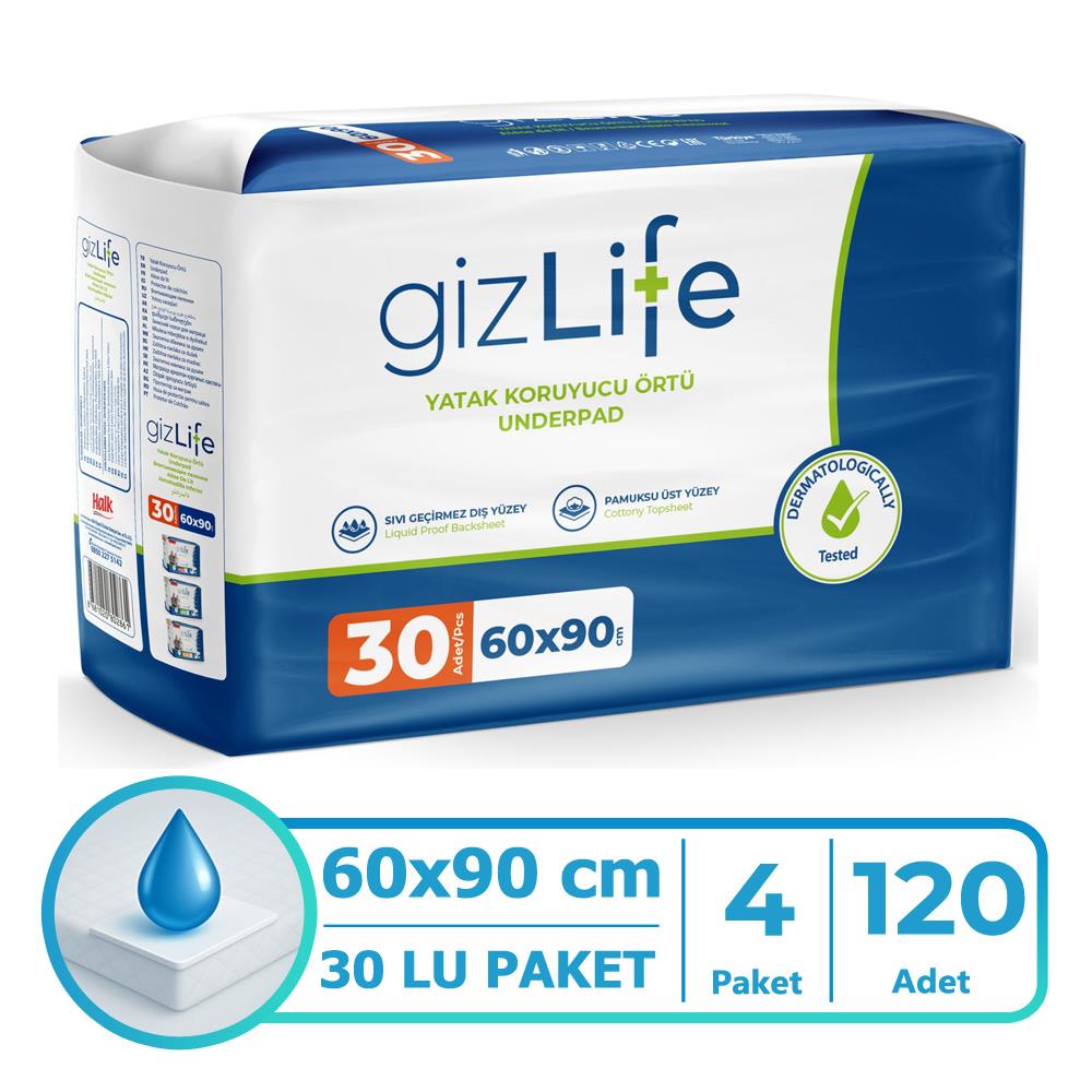 Gizlife Yatak Koruyucu Örtü 60x90 Cm 120 Adet