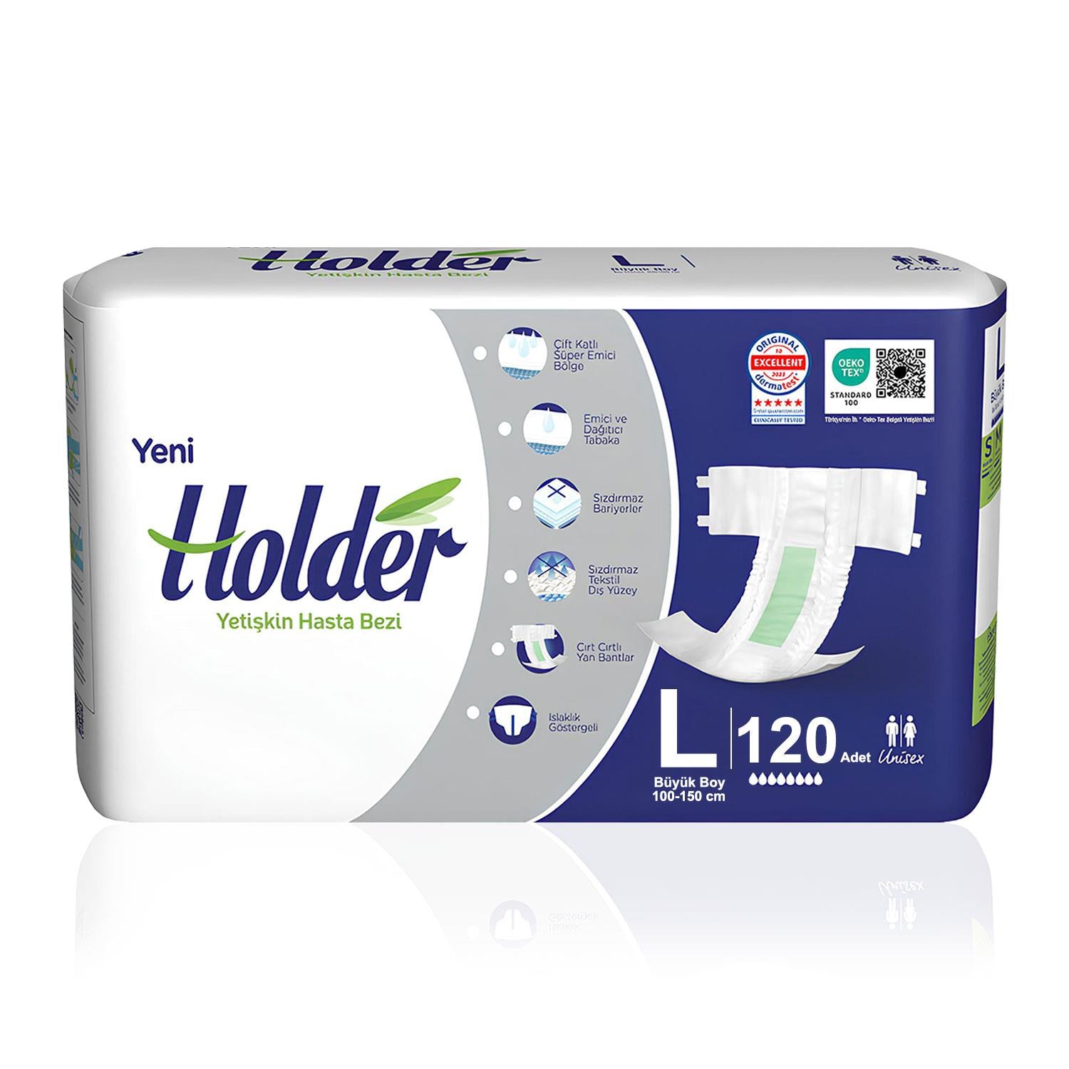 Holder Belbantlı Hasta Bezi L-Large Beden 120 Adet