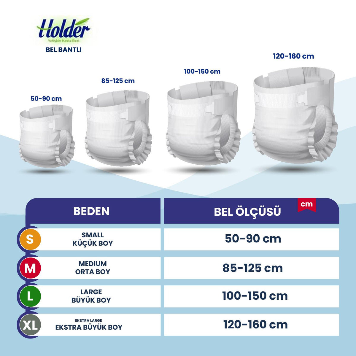 Holder Belbantlı Hasta Bezi M-Medium Beden 120 Adet