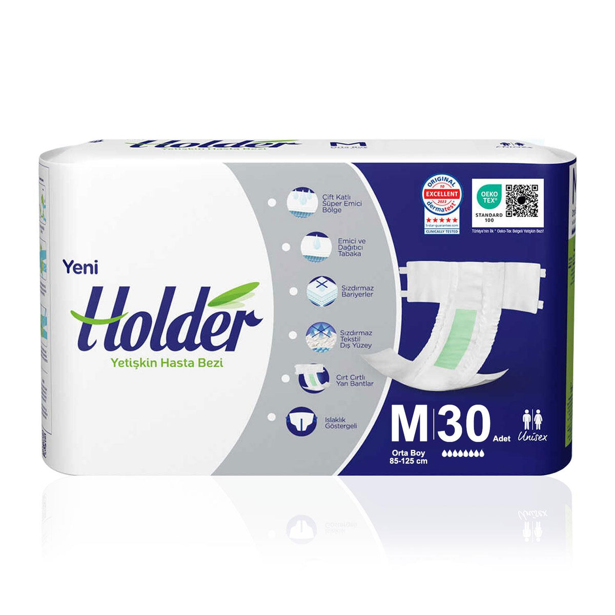 Holder Belbantlı Hasta Bezi M-Medium Beden 30 Adet