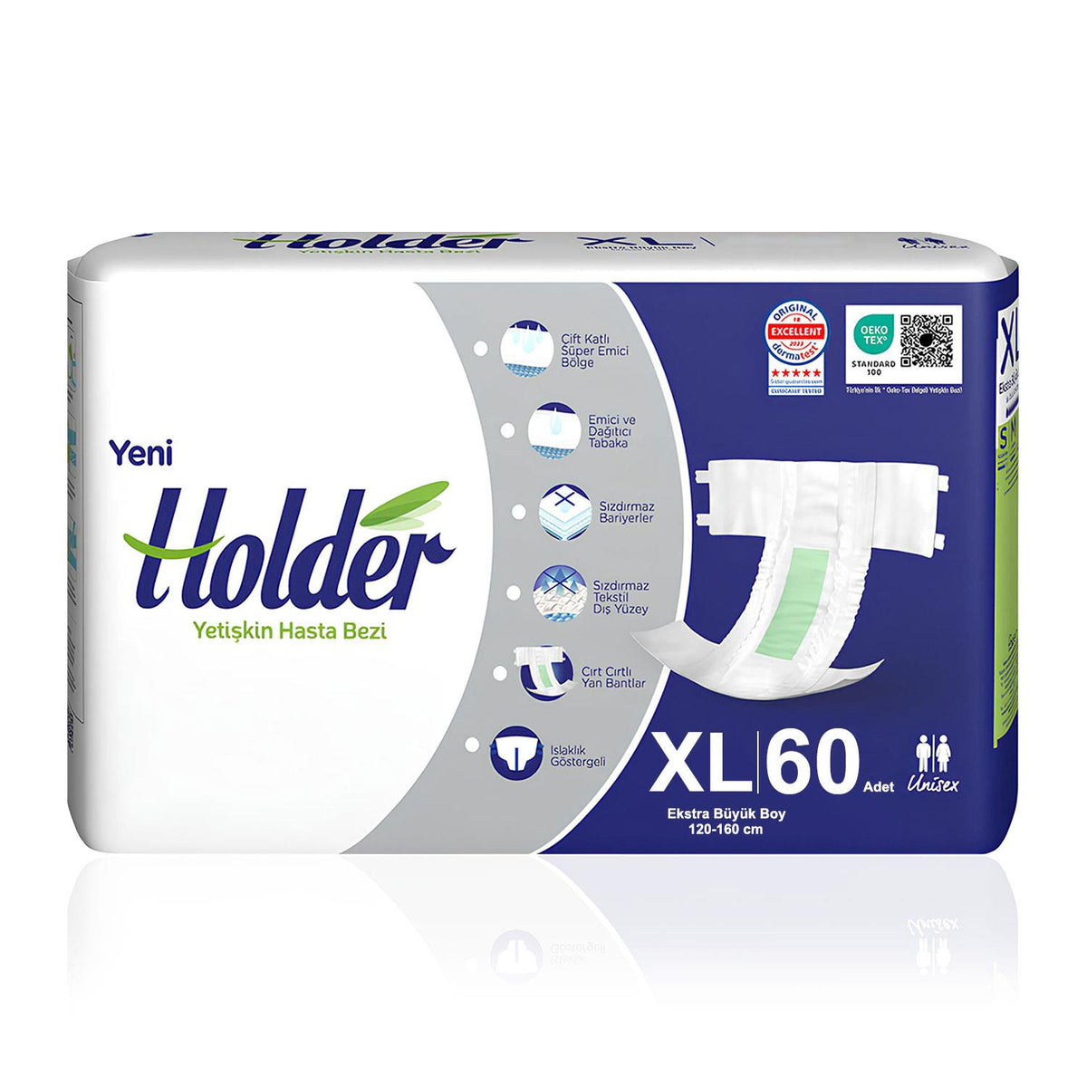 Holder Belbantlı Hasta Bezi XL-Extra Large Beden 60 Adet