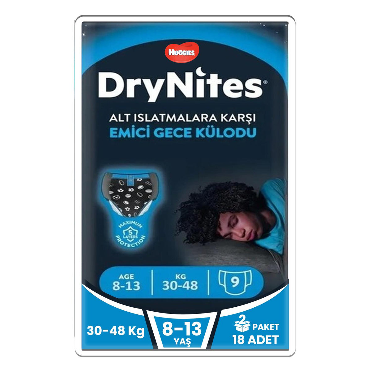 Huggies Drynites Emici Gece Külodu Erkek 8-13 Yaş 30-48 Kilo 18  Adet
