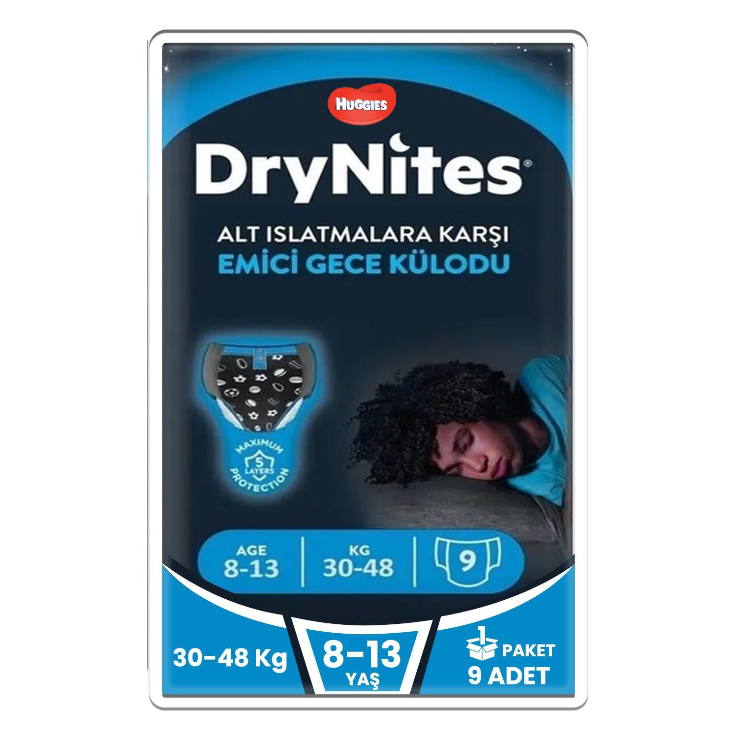 Huggies Drynites Emici Gece Külodu Erkek 8-13 Yaş 30-48 Kilo 9 Adet