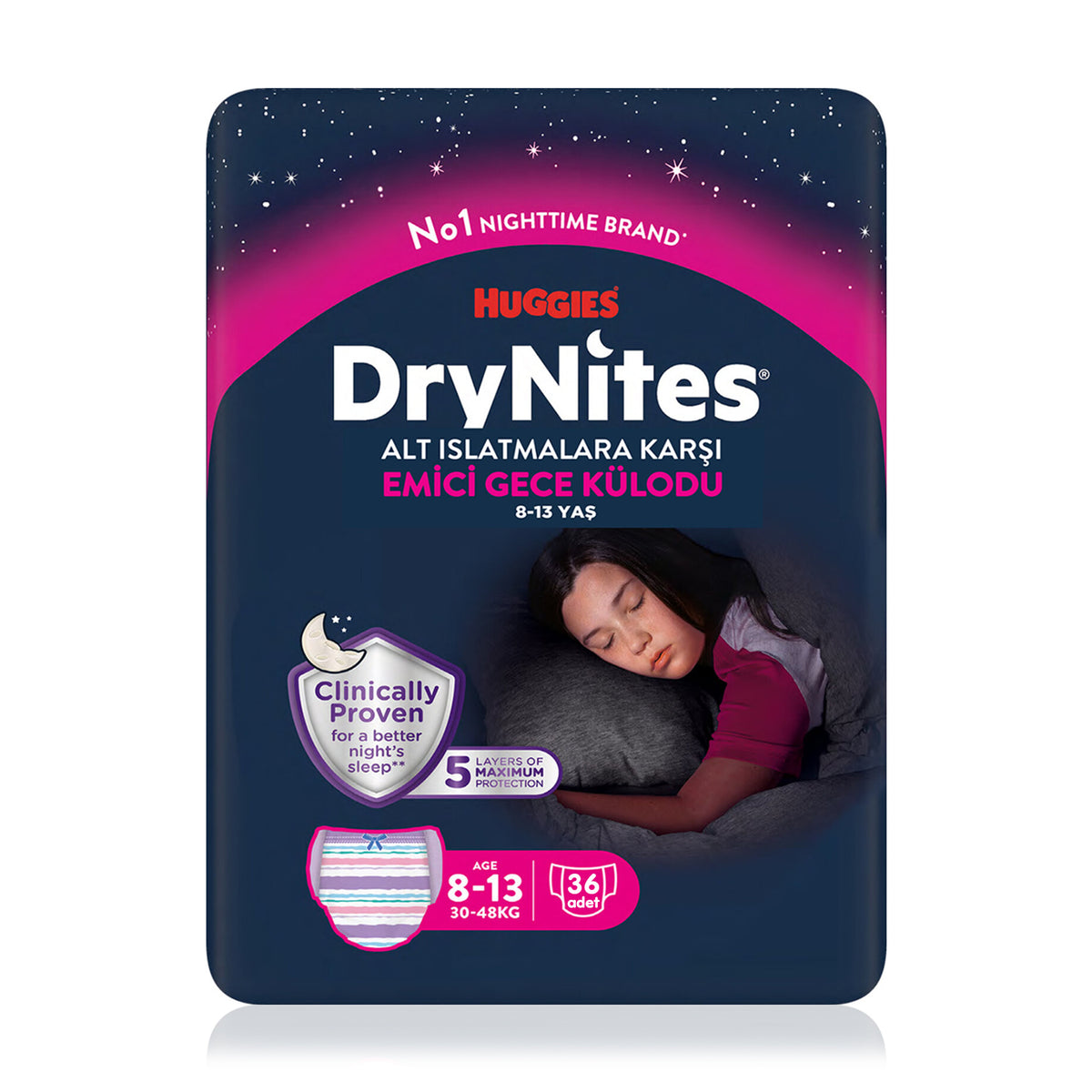 Huggies Drynites Emici Gece Külodu Kız 8-13 Yaş 30-48 Kilo 36 Adet