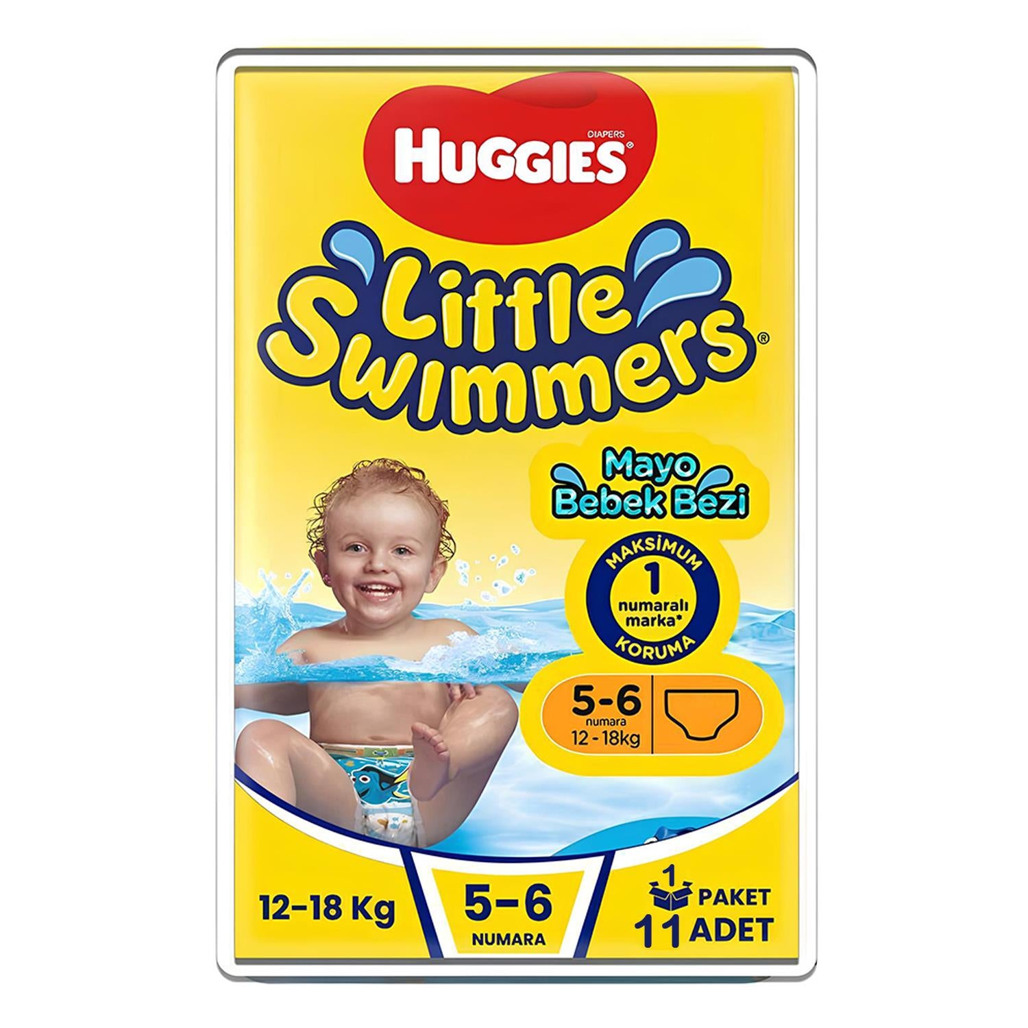 Huggies Little Swimmers 5-6 Numara 12-18 kg 11'li Mayo Bez