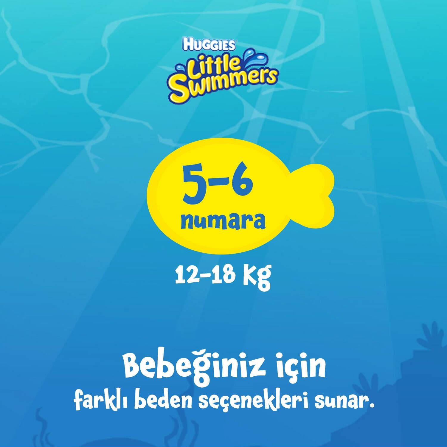 Huggies Little Swimmers 5-6 Numara 12-18 kg 22'li Mayo Bez
