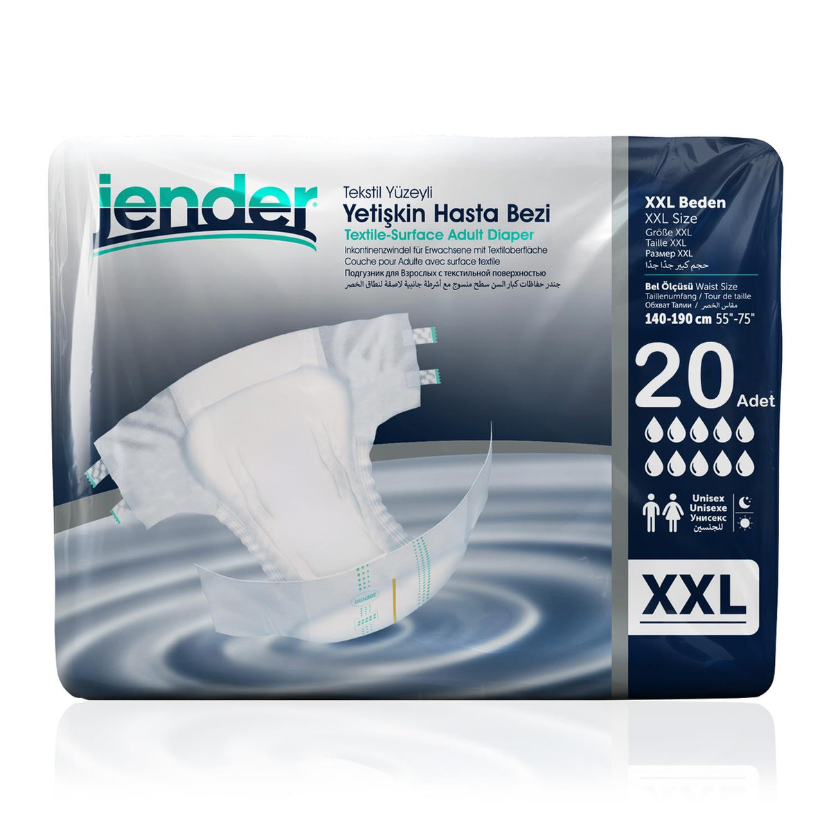 Jender Bel Bantlı Hasta Bezi XX-Large Beden 20 Adet