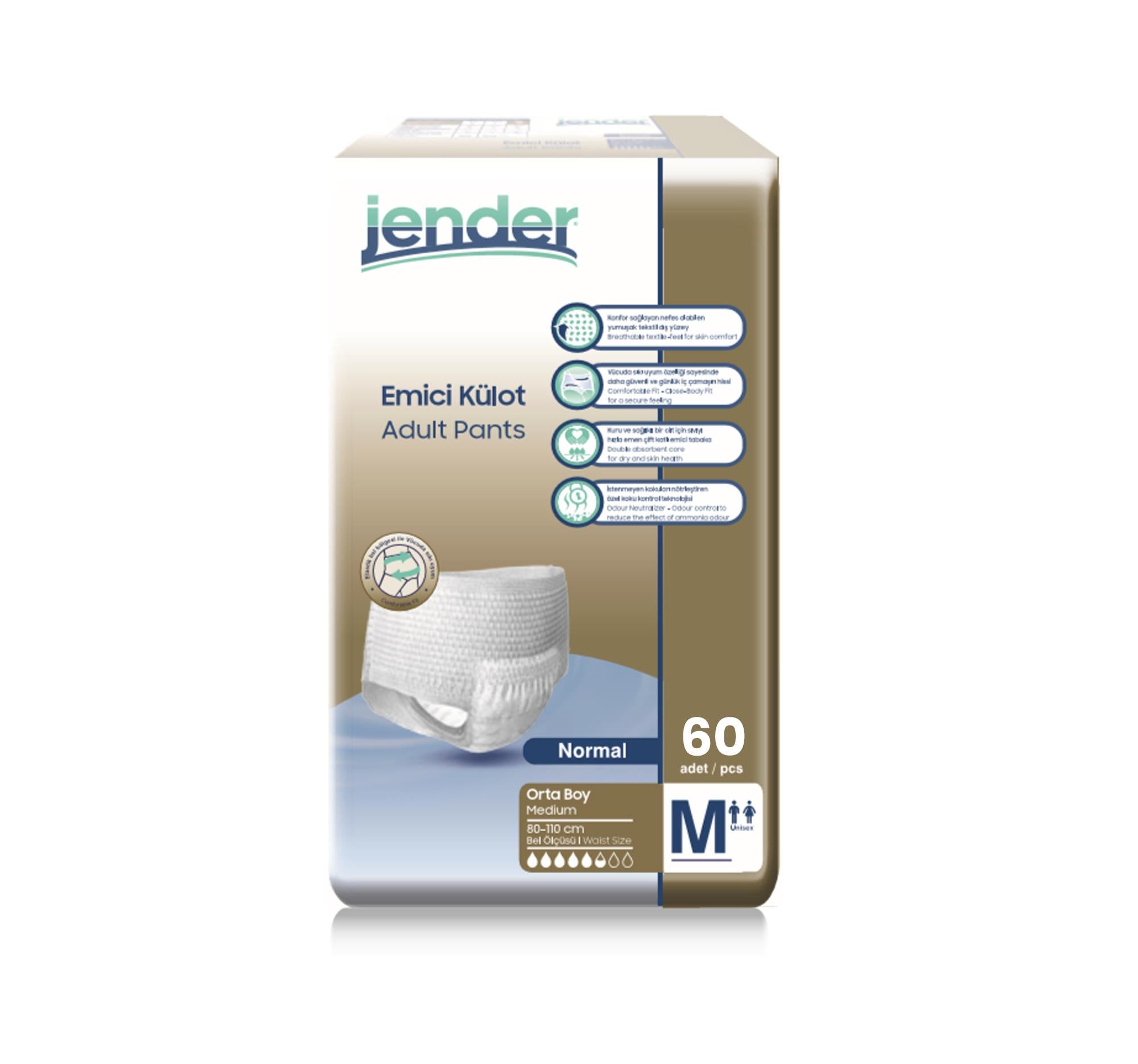 Jender Emici Külot M-Medium Beden 60 Adet