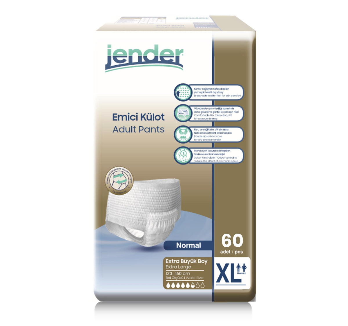 Jender Emici Külot XL-Extra Large Beden 60 Adet