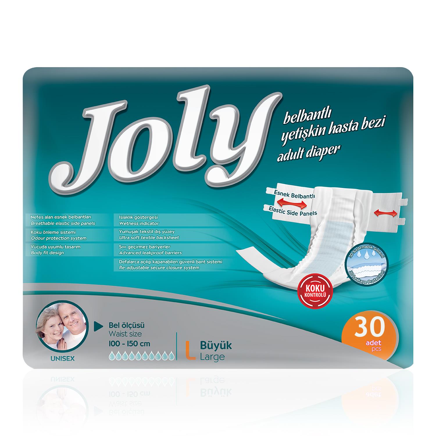 Joly Belbantlı Hasta Bezi L-Large Beden 30 Adet