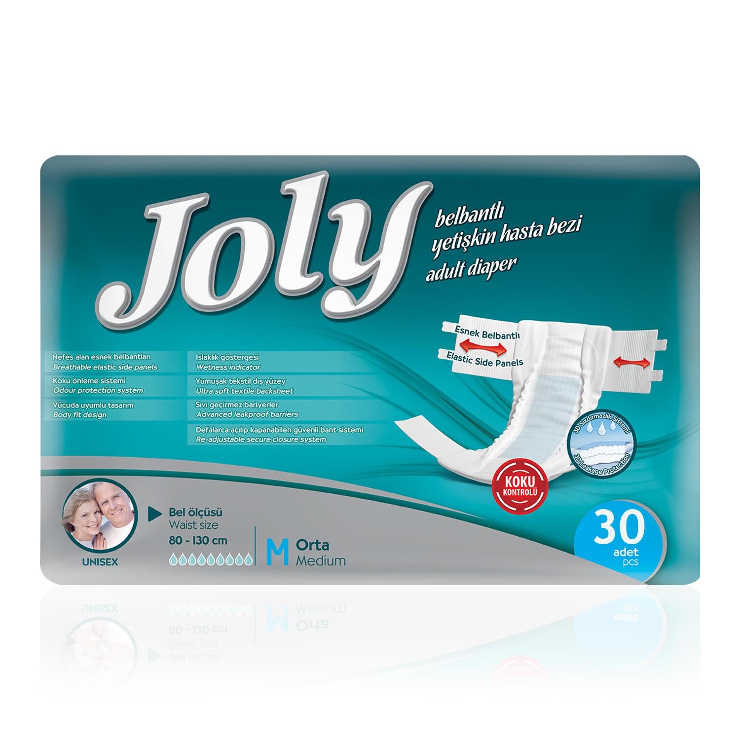 Joly  Belbantlı Hasta Bezi M-Medium Beden 30 Adet