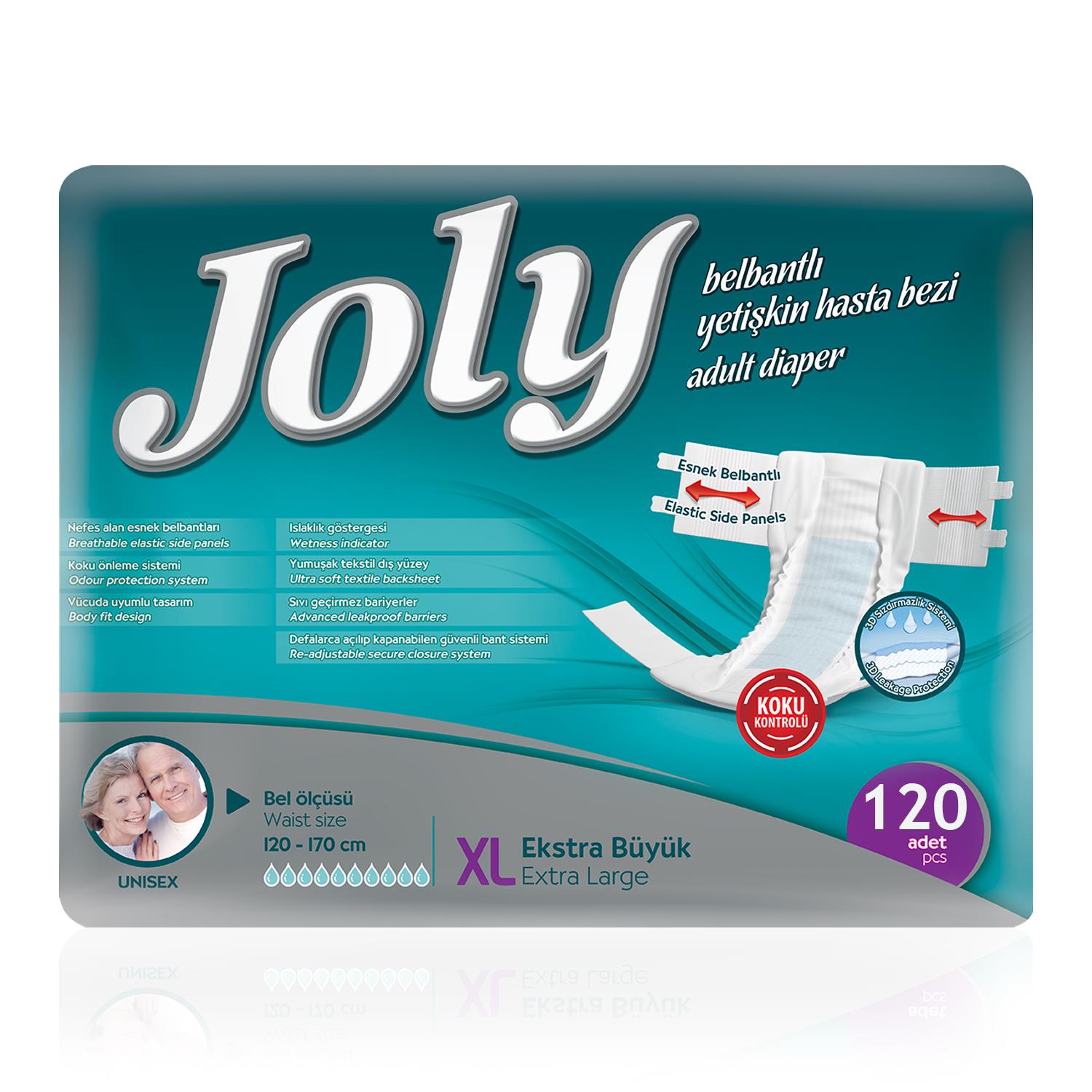 Joly  Belbantlı Hasta Bezi XL-Extra Large Beden 120 Adet