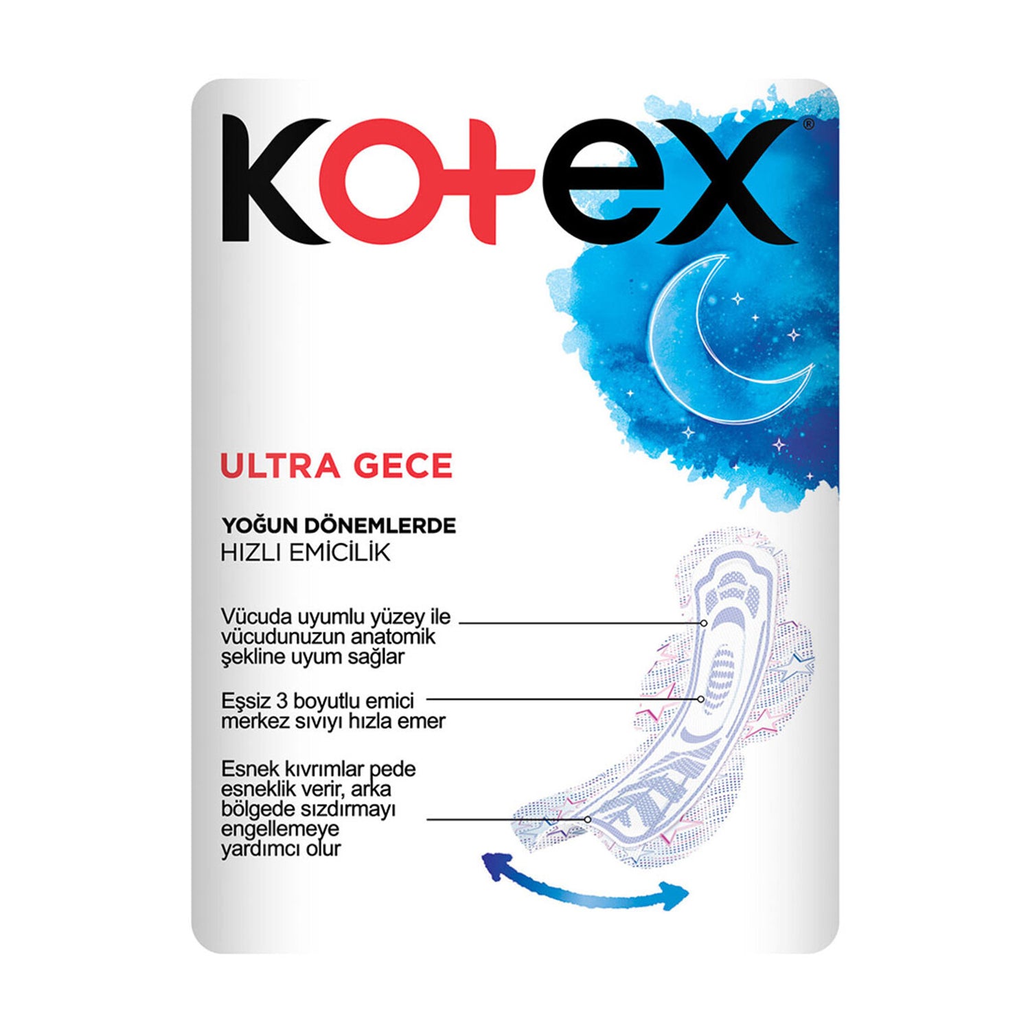 Kotex 16'lı Ultra Quadro Süper Eko Gece Pedi 8 Adet