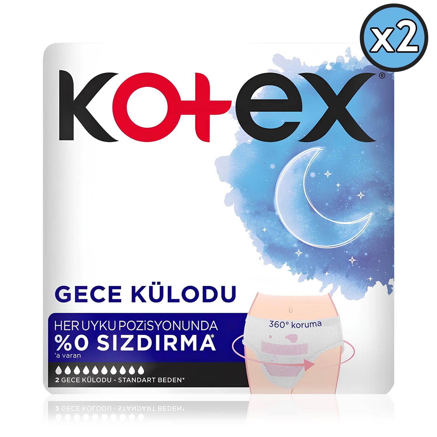 Kotex 2'li Regl Gece Külodu 2 Adet