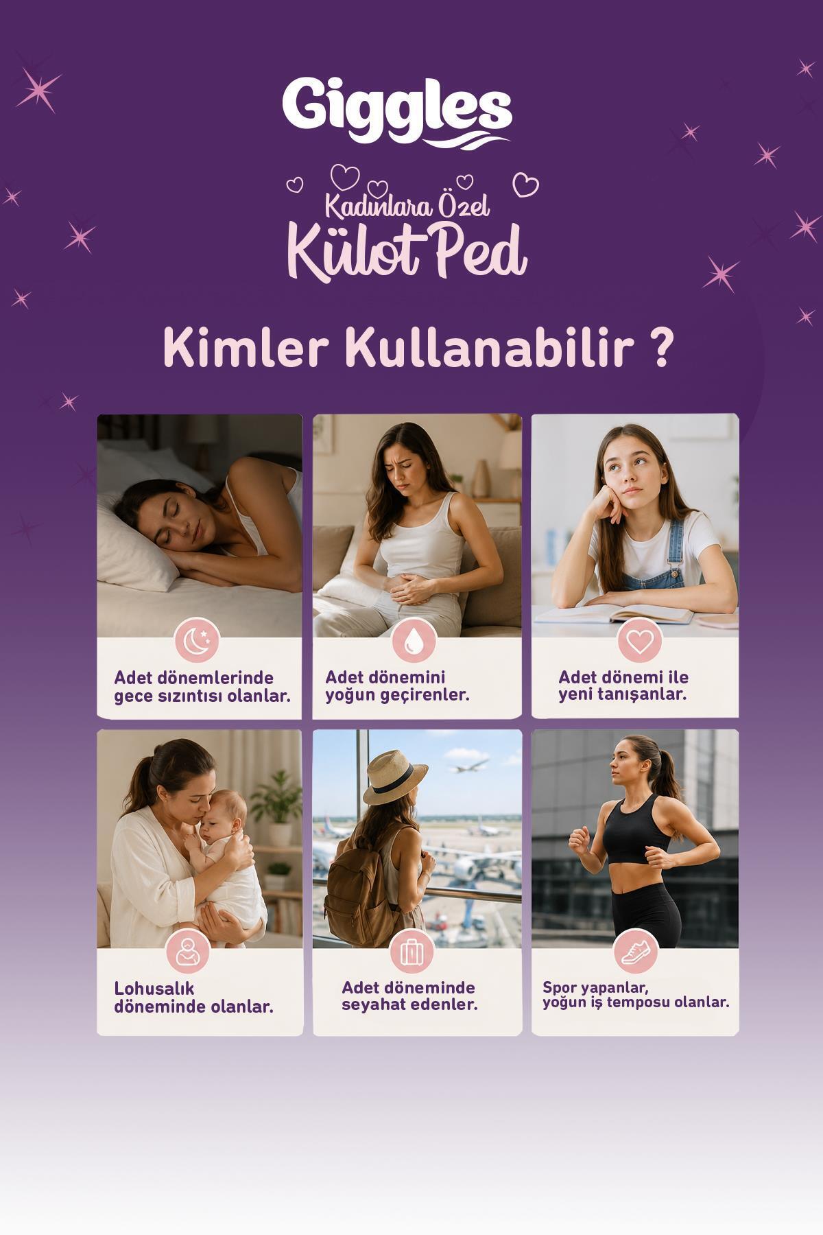 Külot Ped (Regl Gece Külodu) Bel Ölçüsü 52-100 cm Standart Beden 5 Paket 20 Adet