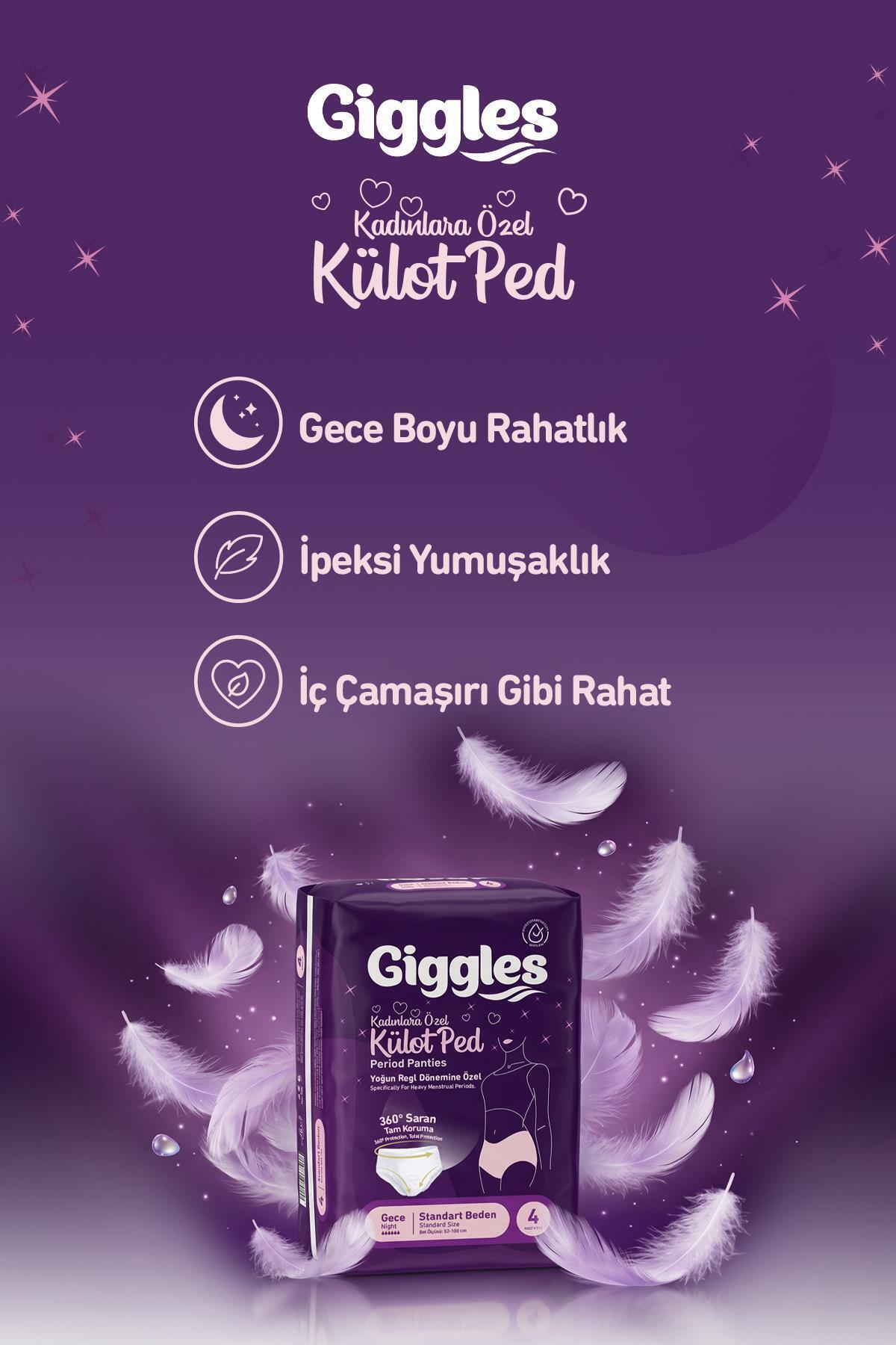Külot Ped (Regl Gece Külodu) Bel Ölçüsü 52-100 cm Standart Beden 5 Paket 20 Adet