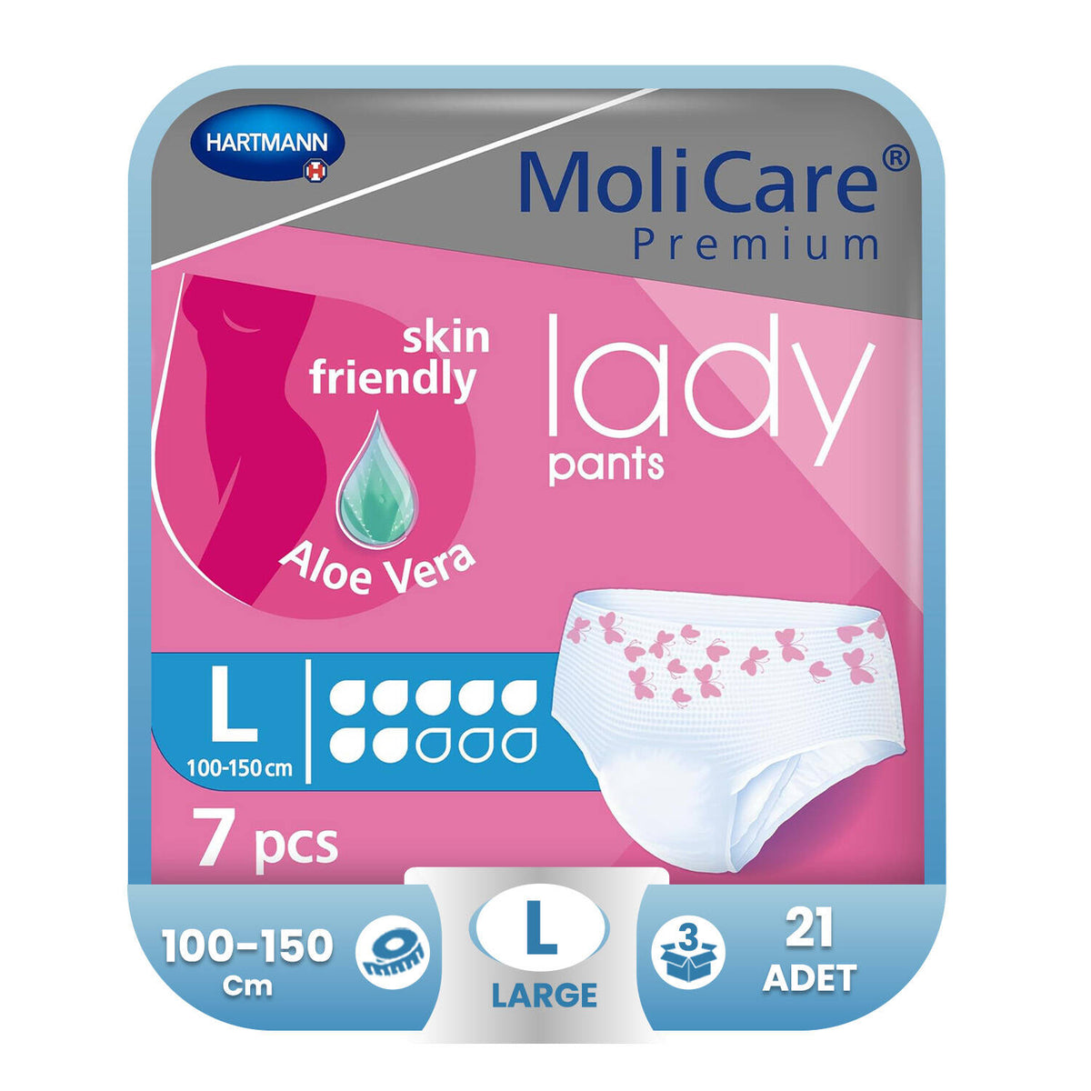 Molicare Premium Lady Emici Külot L-Large Beden 21 Adet (7 Damla)