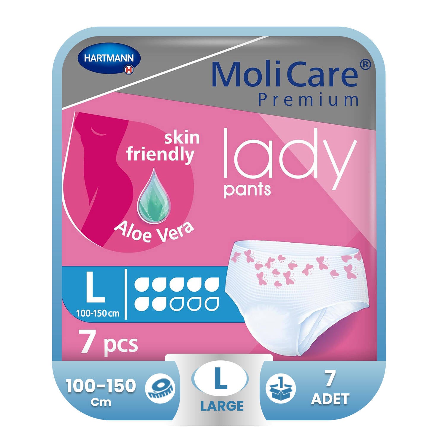 Molicare Premium Lady Emici Külot L-Large Beden 7 Adet (7 Damla)