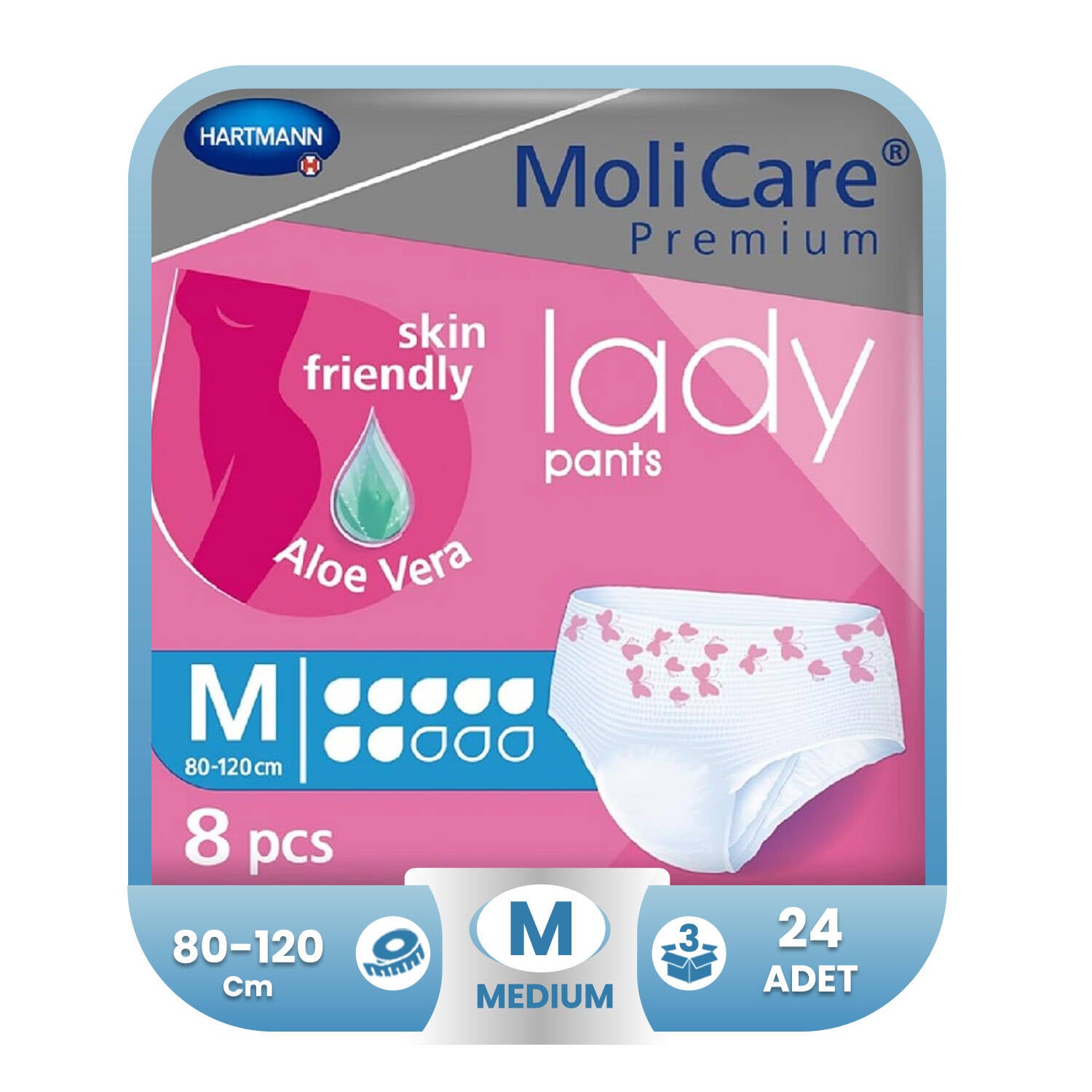Molicare Premium Lady Emici Külot M-Medium Beden 24 Adet (7 Damla)