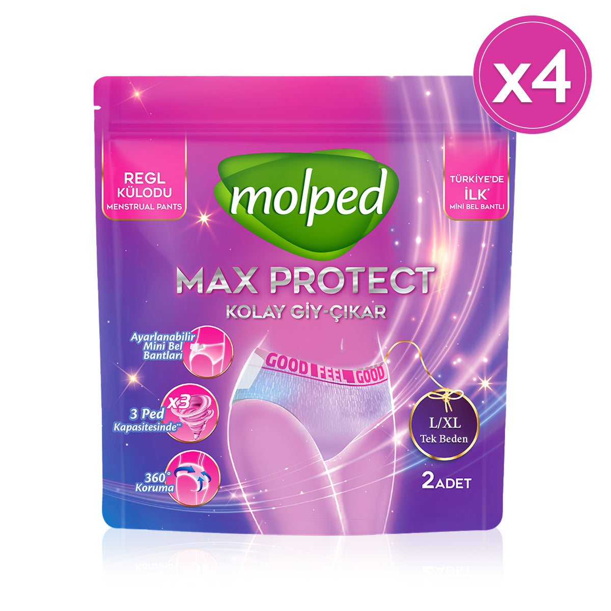 Molped 2'li Regl Külodu L/XL 4 Paket