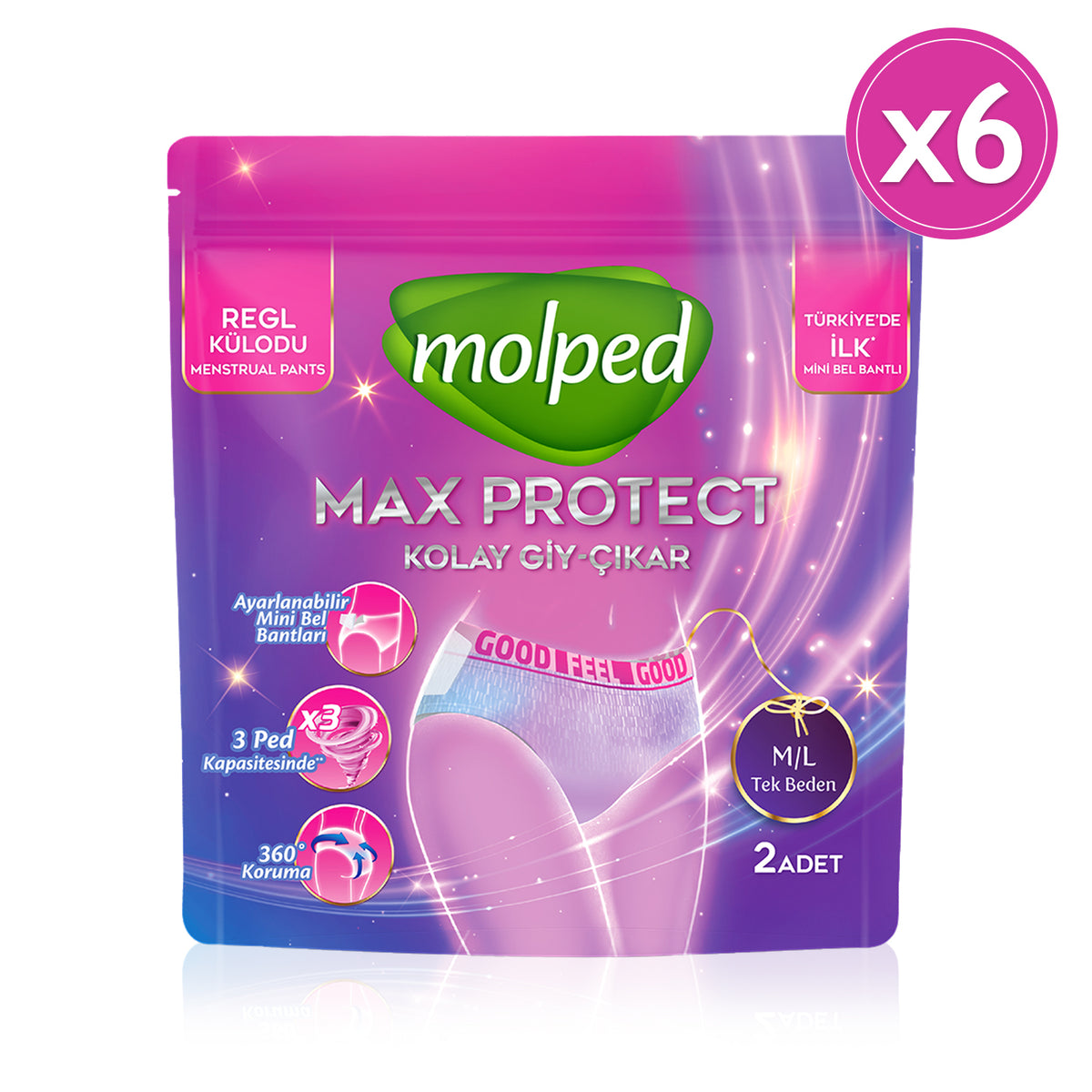 Molped 2'li Regl Külodu M/L 6  Paket