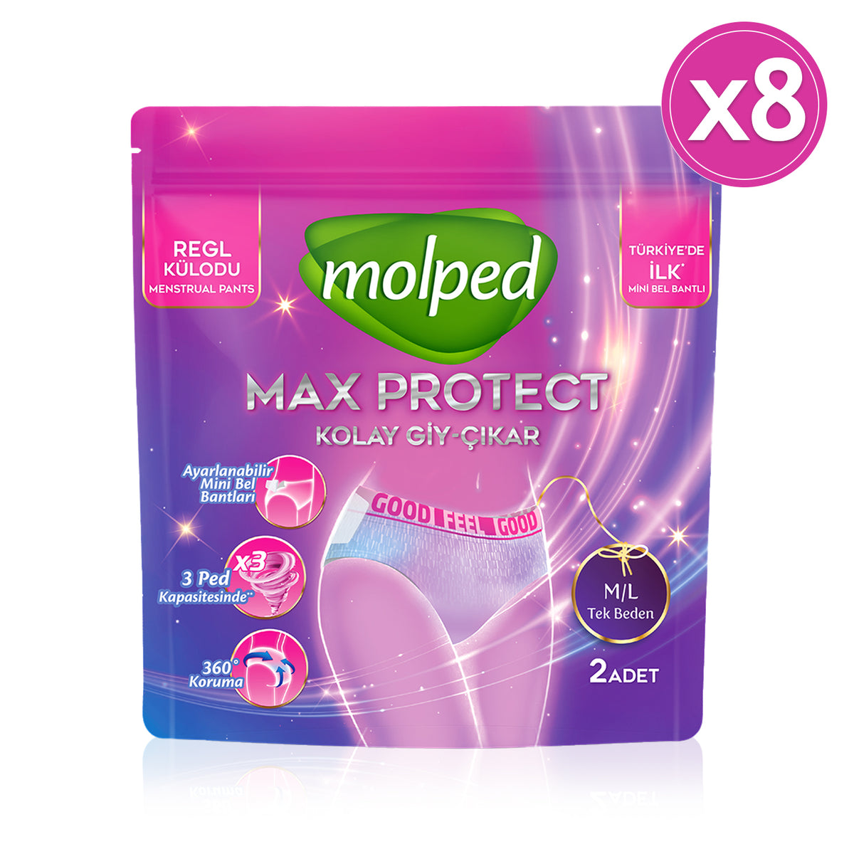 Molped 2'li Regl Külodu M/L 8  Paket