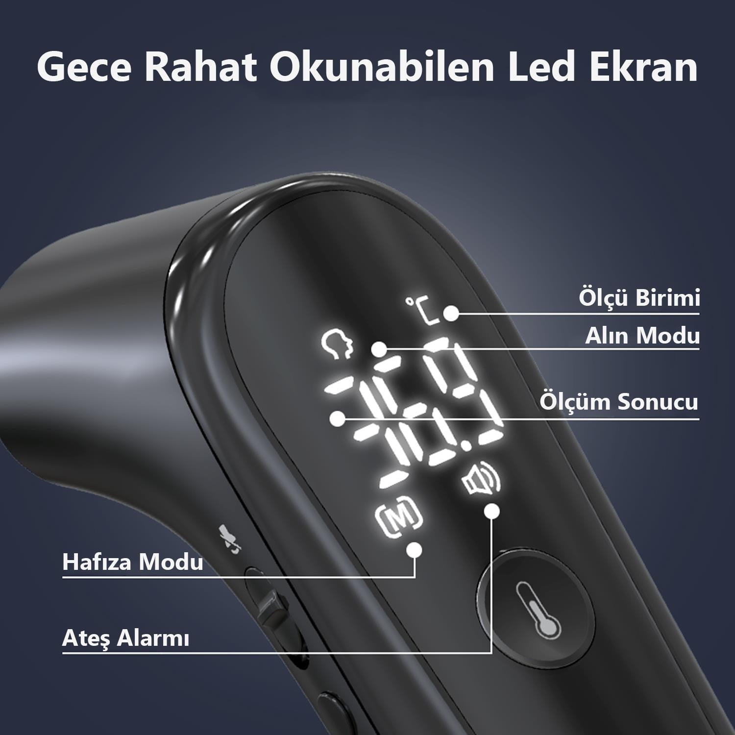 Neomed DET-3019 Akıllı Mesafe Sensörlü Hızlı Ölçüm Temassız Dijital Ateş Ölçer