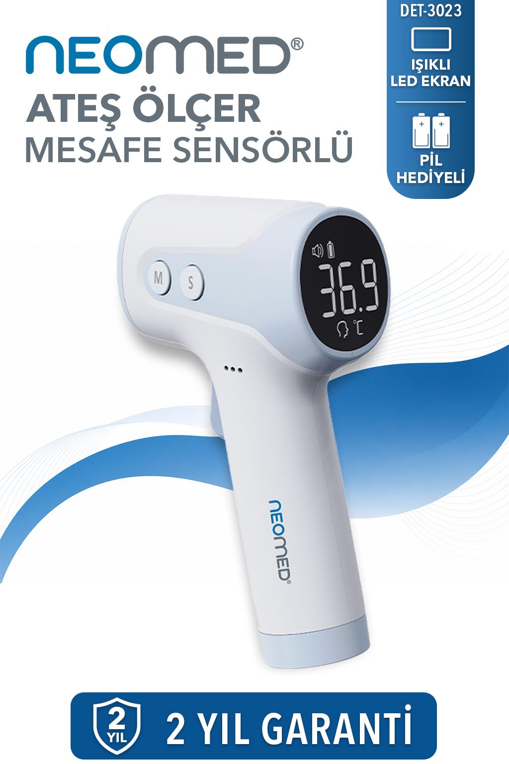 Neomed DET-3023 Premium Akıllı Mesafe Sensörlü Led Işıklı Temassız Dijital Ateş Ölçer