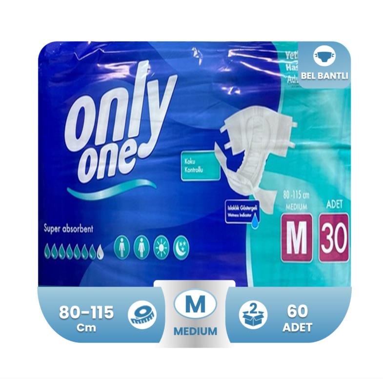 Onlyone Belbantlı Hasta Bezi M-Medium Beden 60 Adet