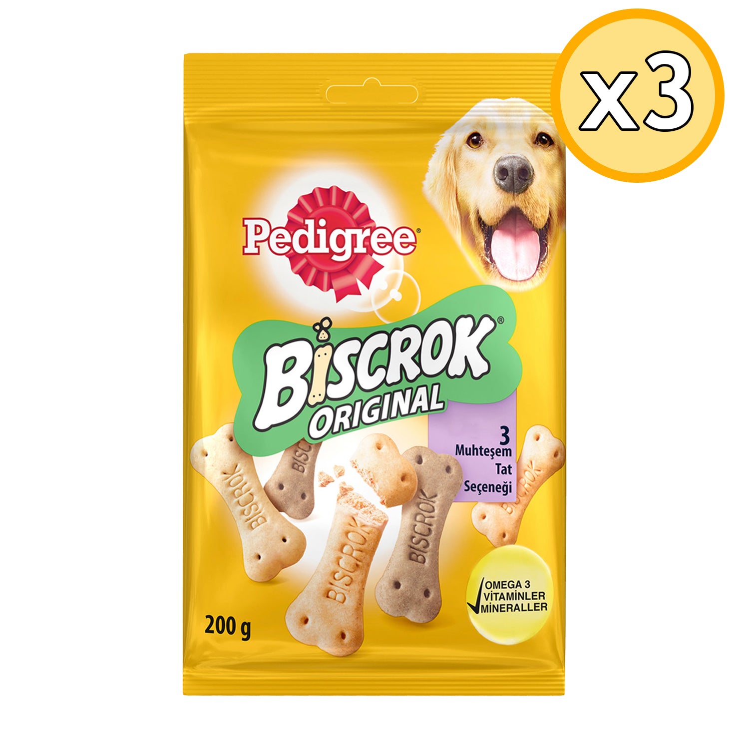 Pedigree Biscrok Multi Mix Köpek Ödül Bisküvisi 200 Gr 3 Adet