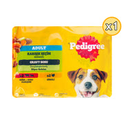 Pedigree Sığır Etli & Kuzu Etli ve Hindili 4x100 gr Yetişkin Köpek Yaş Maması 1 Adet