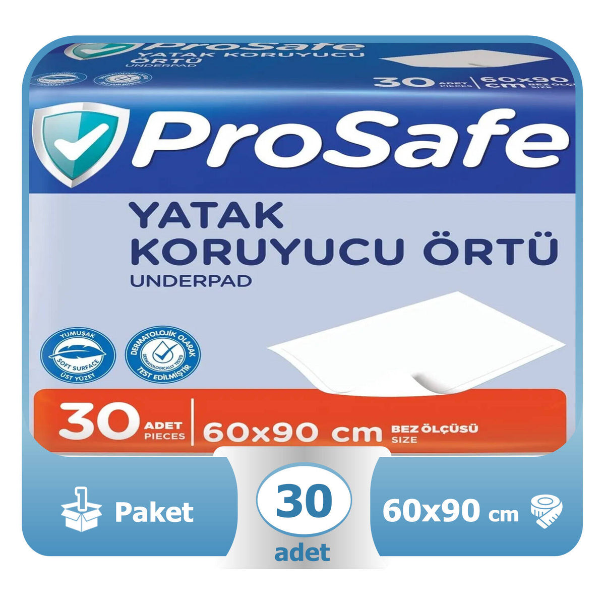 Prosafe Yatak Koruyucu Örtü 60x90 Cm 30 Adet