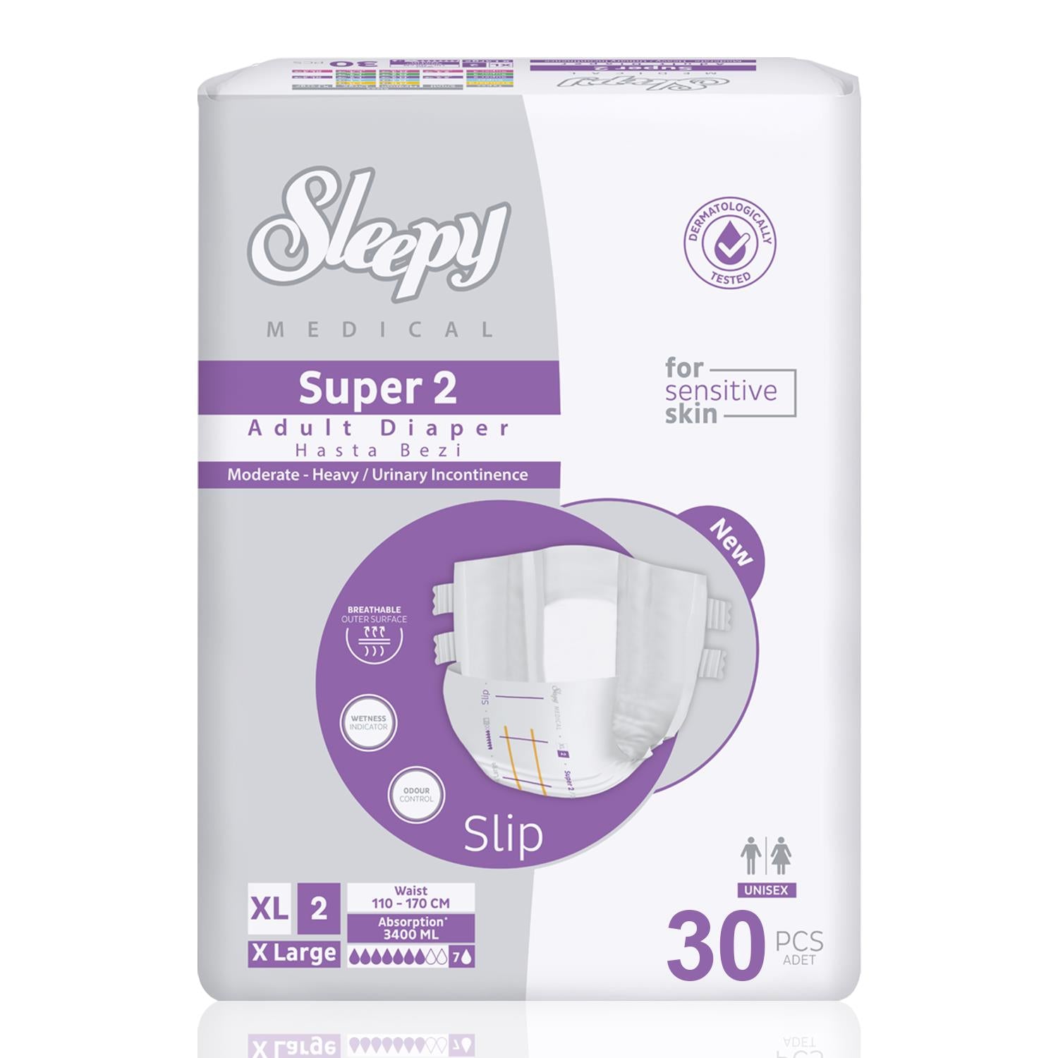 Sleepy Medical Super 2 Belbantlı Hasta Bezi Extra Large 30 Adet