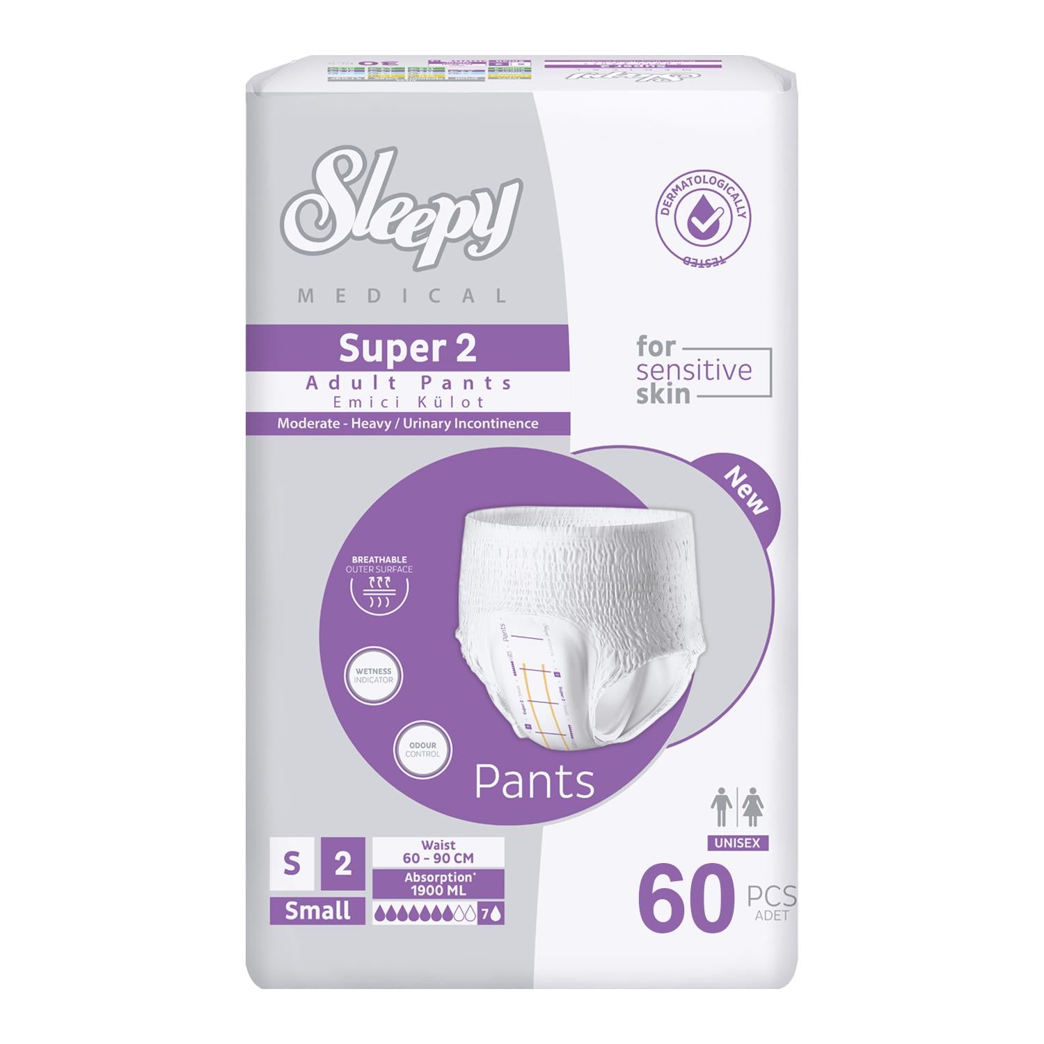 Sleepy Medical Super 2 Emici Külot S-Small Beden 60 Adet