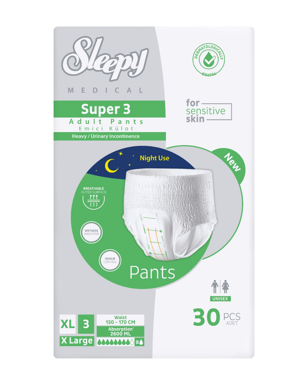 Sleepy Medical Super 3 Emici Külot Ekstra Large Beden 30 Adet