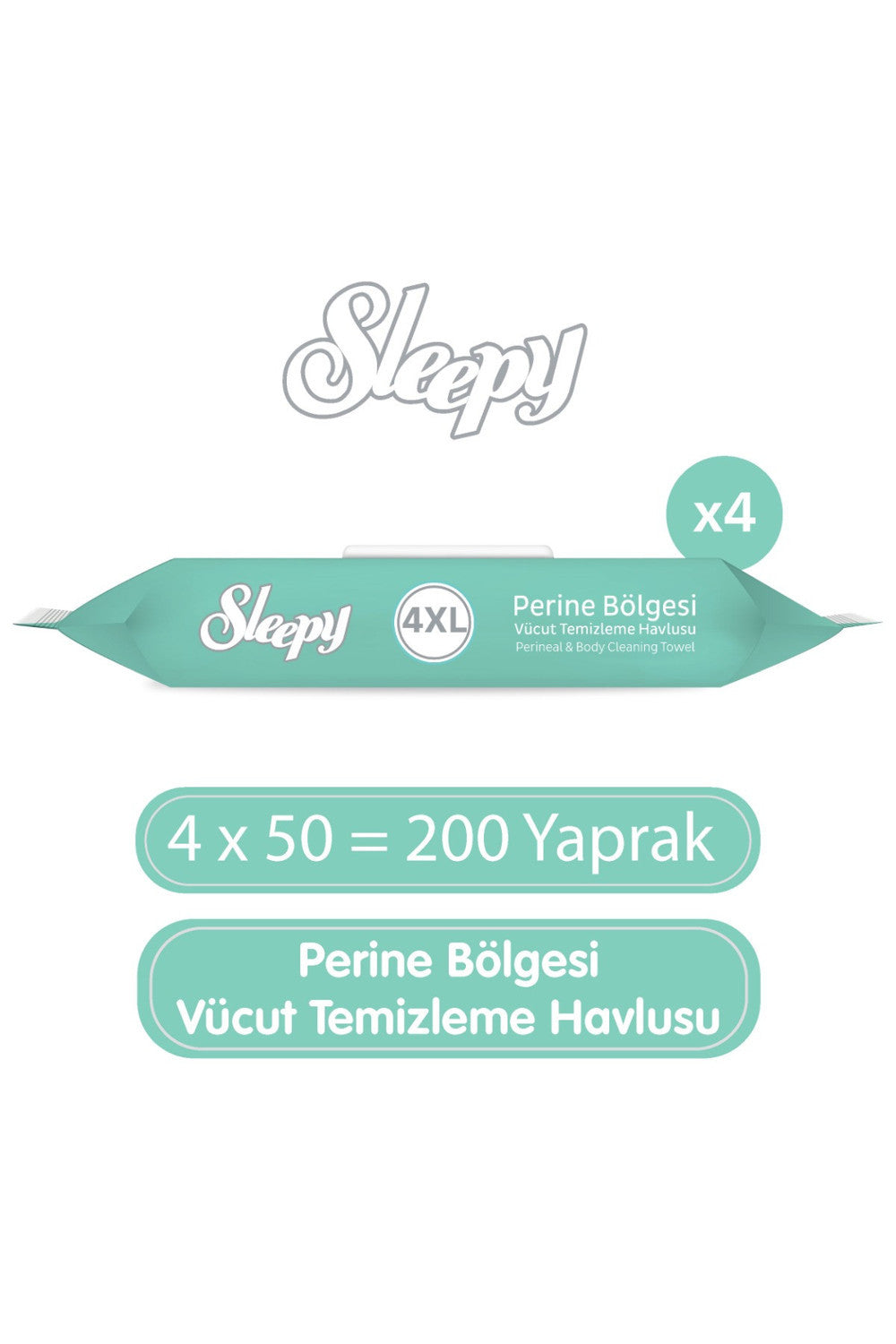 Sleepy Perine Bölgesi Vücut Temizleme Havlusu 200 Yaprak