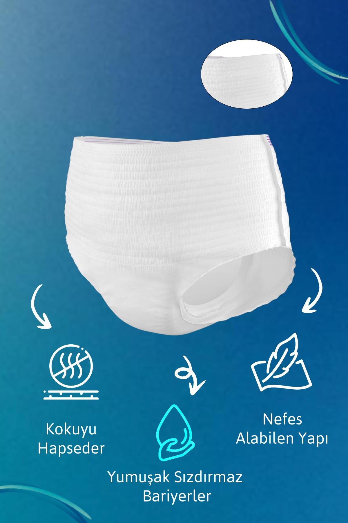 Tena Proskin Pants Maxi 8 Damla Orta Boy (M) Emici Külot 10'lu