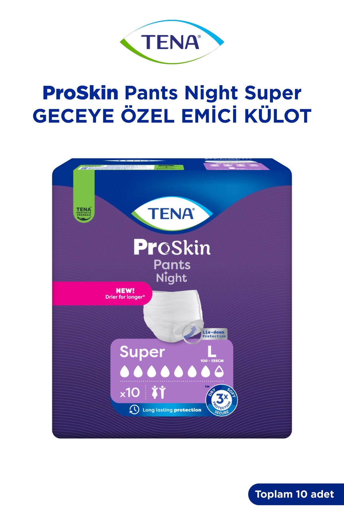 Tena Proskin Pants Night Süper Emici Külot 7,5 Damla Large 40 Adet