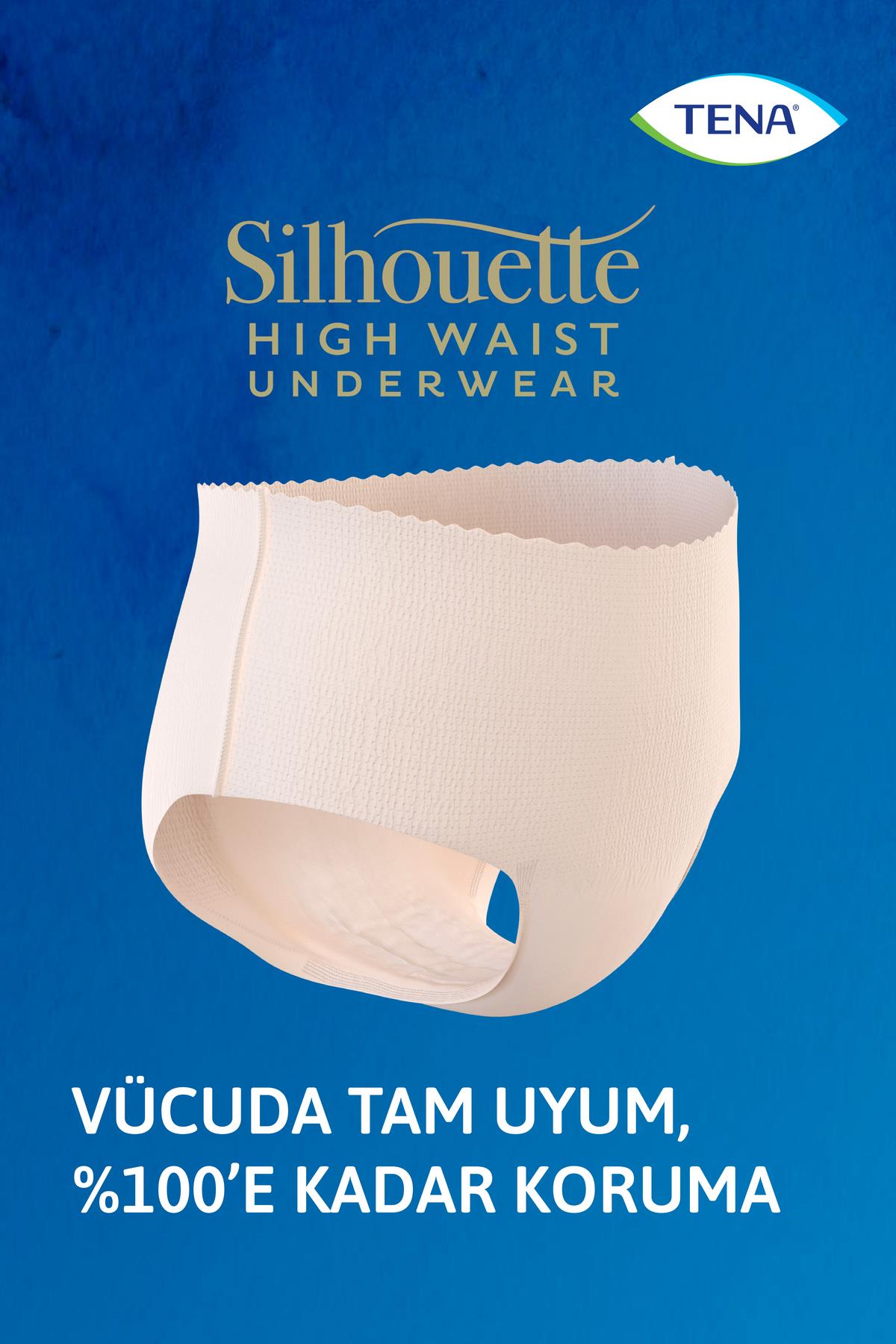 Tena Silhouette Plus Kadınlara Özel Yüksek Bel Emici Külot Krem Medium 9 Adet