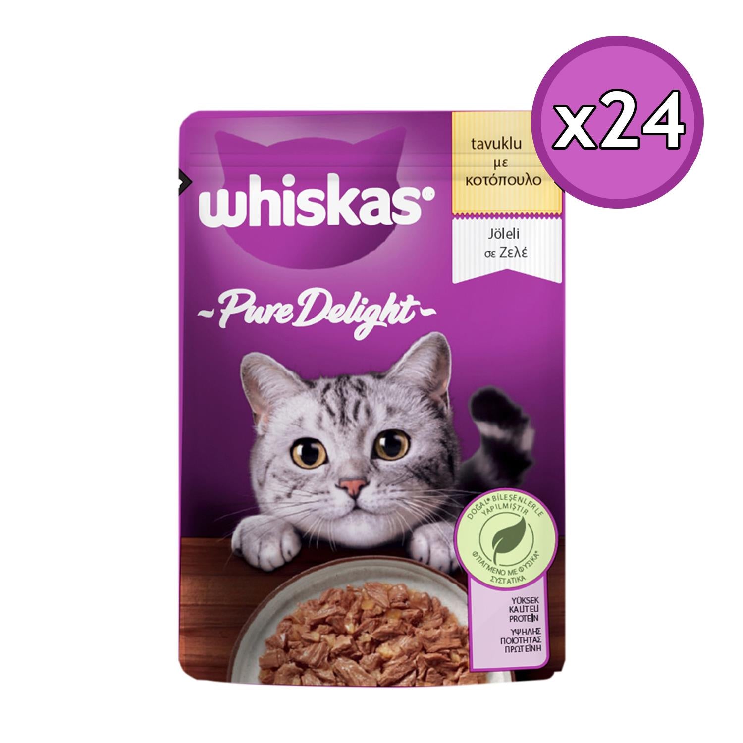 Whiskas Pure Delight Tavuklu Kedi Maması 85 gr 24 Adet