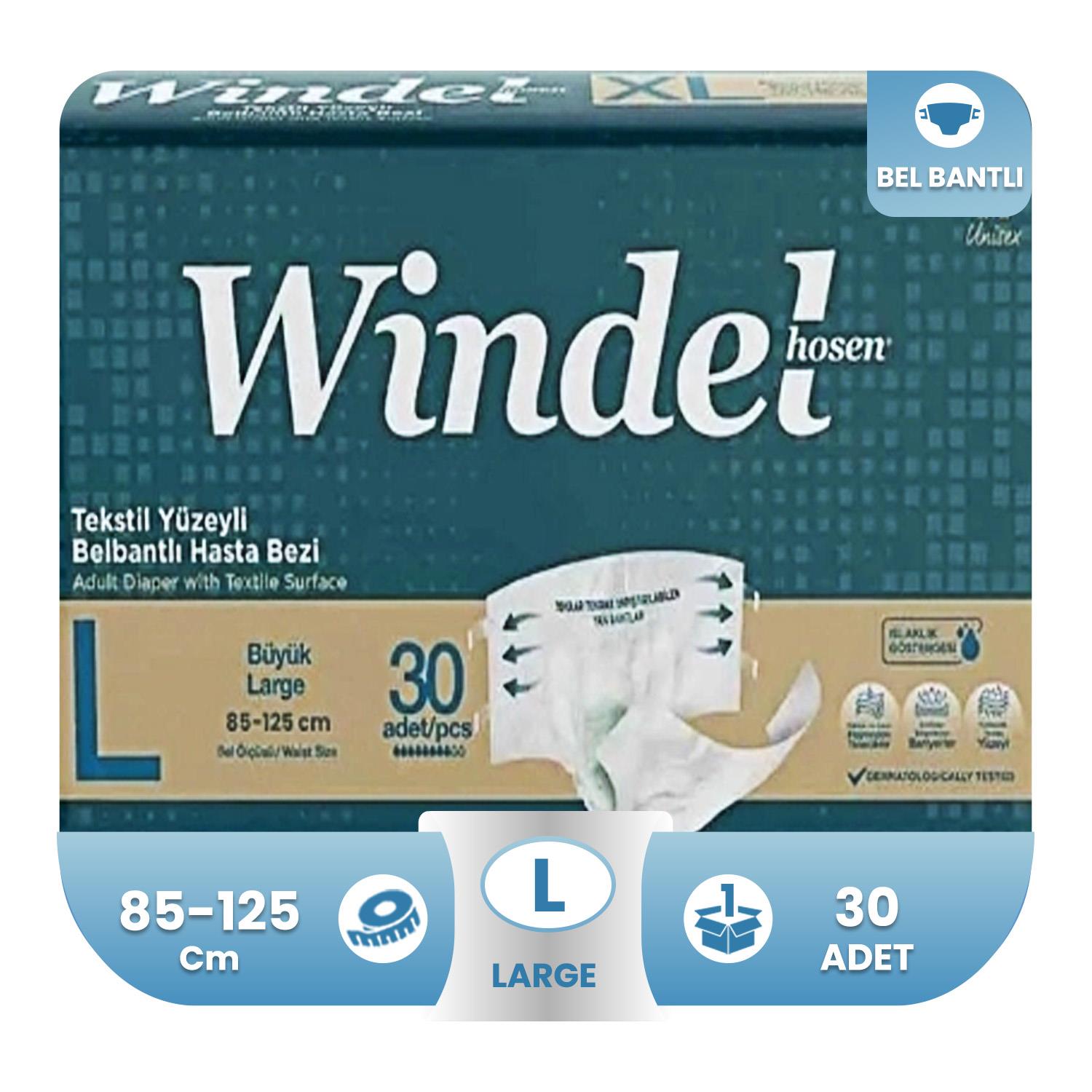 Windelhosen Belbantlı Hasta Bezi L-Large Beden 30 Adet