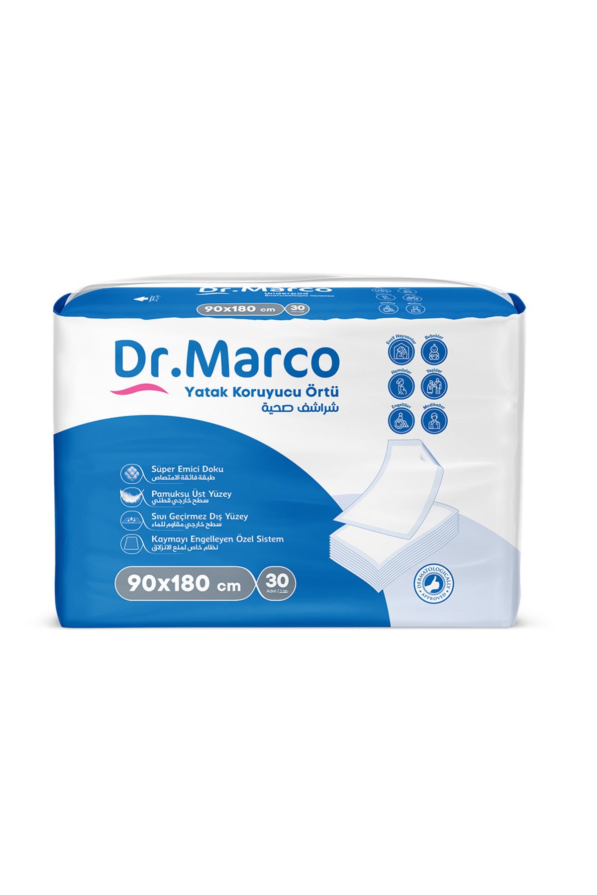 Dr.Marco Yatak Koruyucu Örtü 90×180 Cm 30 Adet
