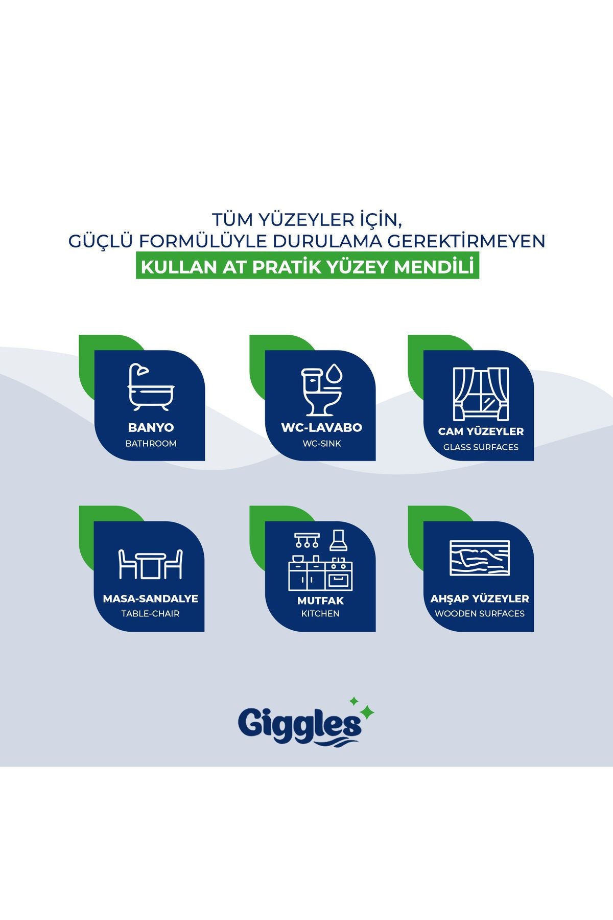 Giggles Pratik Yüzey Temizleme Havlusu 300 Adet