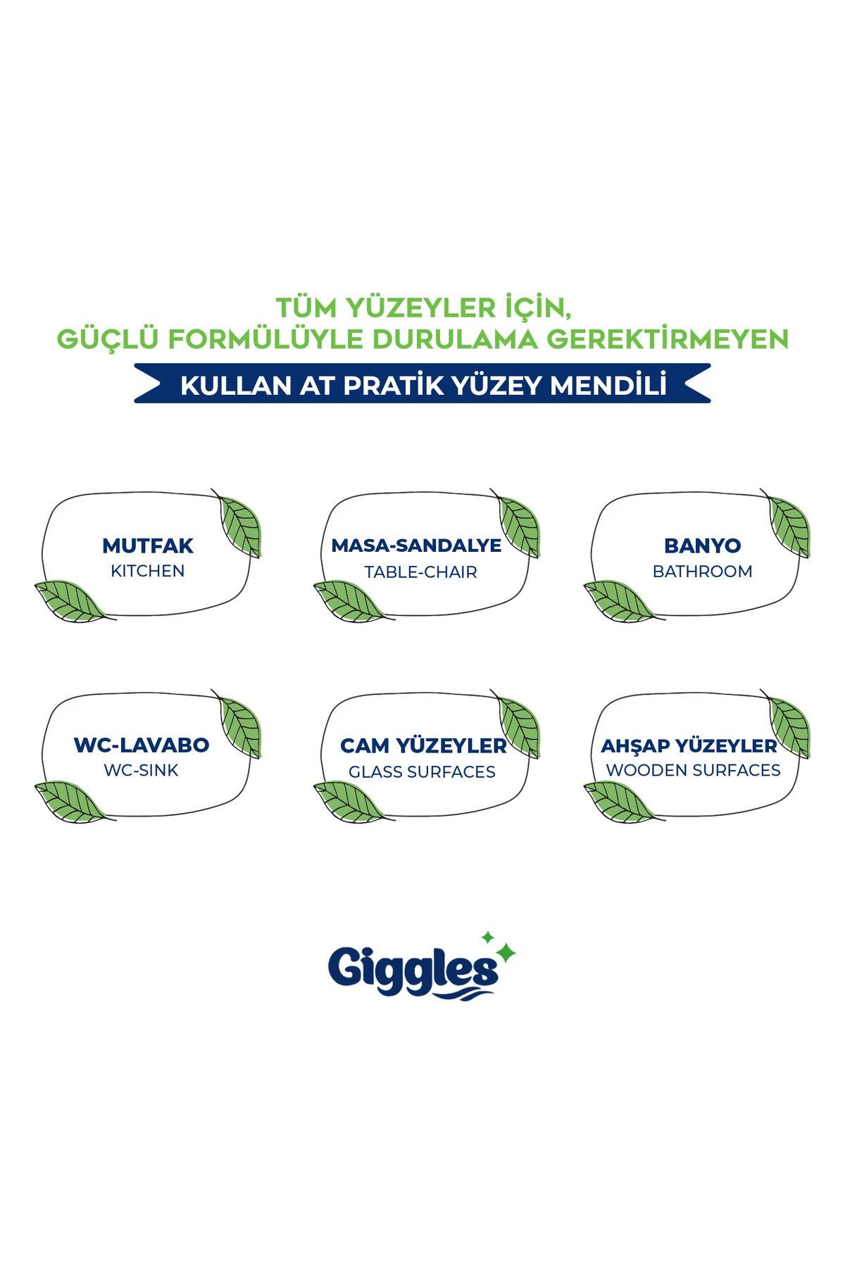 Giggles Pratik Yüzey Temizleme Havlusu 300 Adet