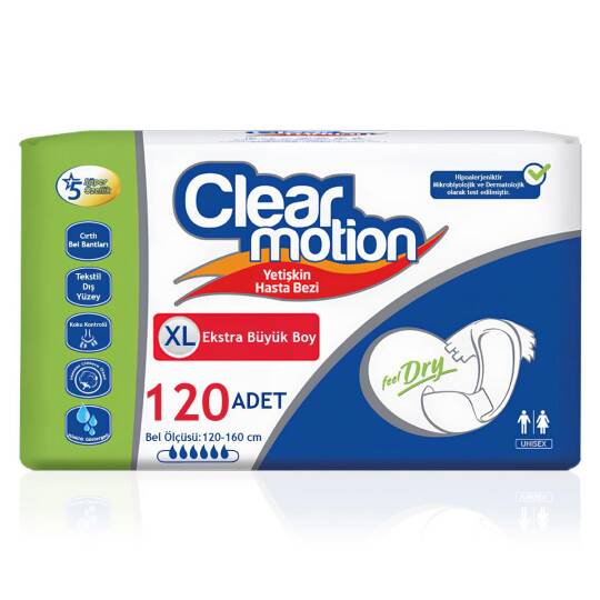 Clear Motion Belbantlı Hasta Bezi XL- Extra Large Beden 120 Adet