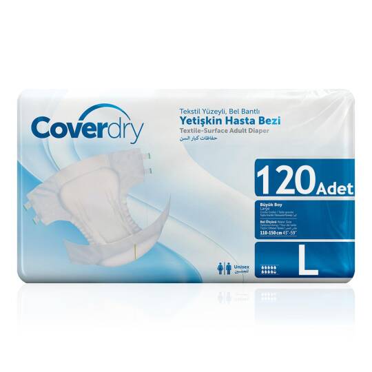 Coverdry Bel Bantlı Hasta Bezi L-Large Beden 120 Adet - 1