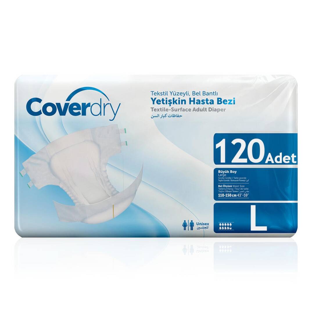 Coverdry Bel Bantlı Hasta Bezi L-Large Beden 120 Adet - 1